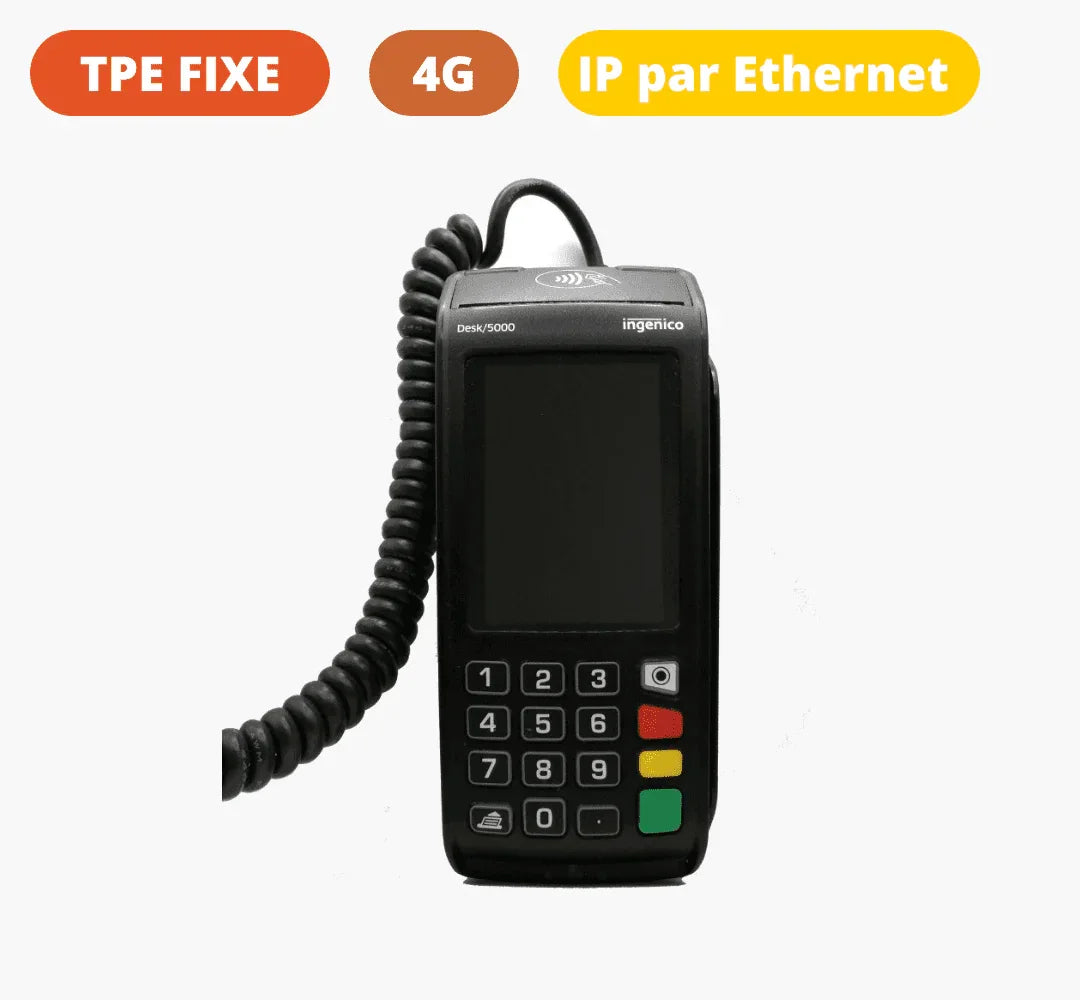 TPE fixe Desk 5000 4G IP modem 2LS - Espace Monétique - TPE.FR